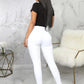 Adeline - Casual high waist elastic jeans