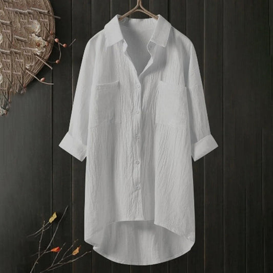 Kristina | - Women's casual long sleeve polo collar blouse