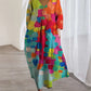 Anastasia - Colorful printed dress with V-neckline