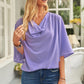 Manushi | Women's Short Sleeve Draped Blouse - Comfortable & Trendy
