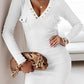 Esmerelda - Ribbed V-Neck Bodycon Dress
