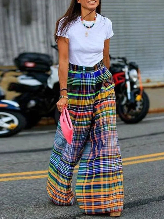 Ceretta - Checkerboard Print Trousers