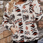 Frenda - Elegant fleece jacket with geometric pattern