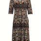 Abigail – midi dress with floral print and 3/4 sleeves