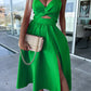 Lucy - Stylish midi dress with slit and neckline