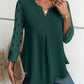 Samantha – Elegant long-sleeve top with pleated neckline
