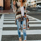 Helena - Chic striped poncho vest