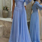 Erminda - Pleated maxi dress with one-sided sleeves