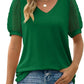Rema | Sheer Sleeve V-Neck Top
