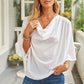 Manushi | Women's Short Sleeve Draped Blouse - Comfortable & Trendy