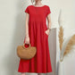 Lily – casual short-sleeve summer dress with round neckline and waist