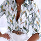Trendy women's blouse with abstract pattern and button placket – Marlene