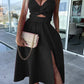 Lucy - Stylish midi dress with slit and neckline