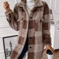Linda - Soft coat with checked pattern and button closure at the front
