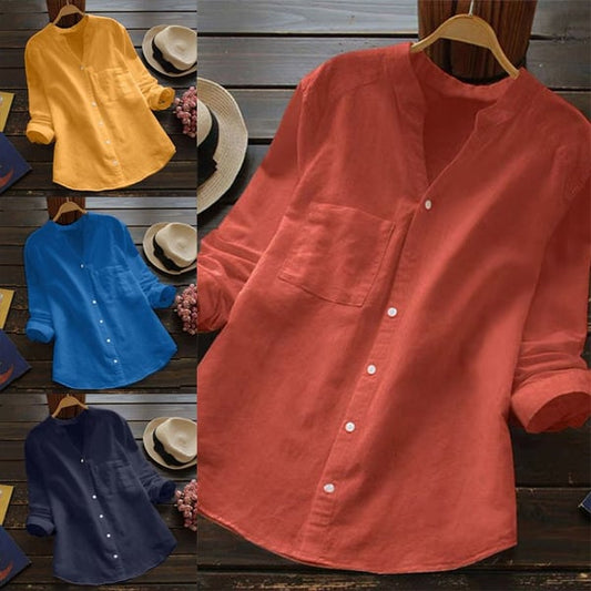 Casual loose linen-cotton shirt