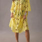Lenie - Flowered midi dress with eyelet lace