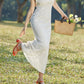 Antonia - White midi dress with crochet lace