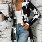 Fiona - Open Front Color Block Mid-Length Coat