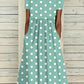 Eleanor – light, short-sleeved, polka-dotted dress with round neckline