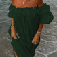 Ruby - Off-the-shoulder ruffled midi dress with puff sleeves and pockets