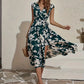 Athena - Floral Print Dress with V-Neckline