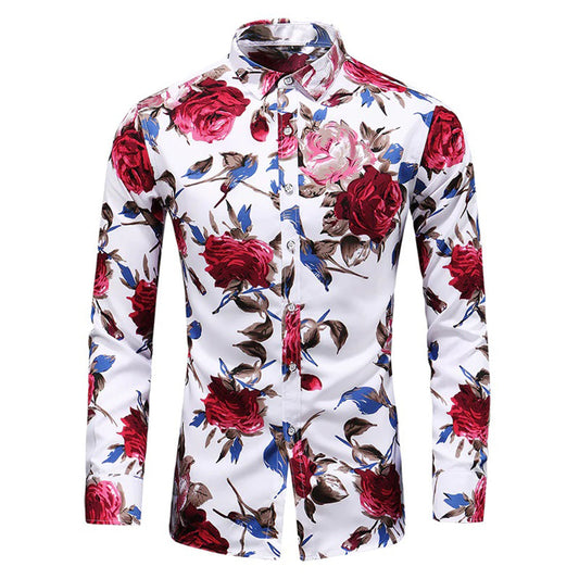 Trendy Spring Flower Pattern Shirt - Finn