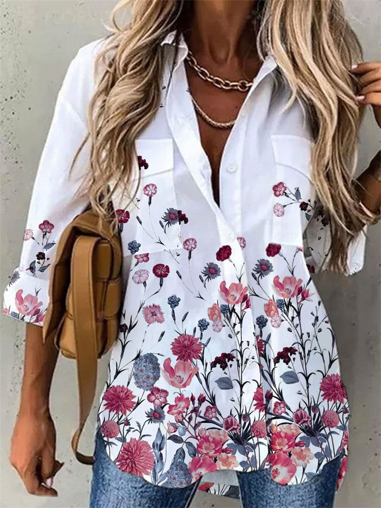 Blouse with butterfly print for Spring 2025