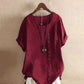 Short Sleeve Blouse with Round Neck for Spring 2025 – Nora