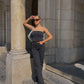 Maxi Dress - Elegance - High Quality Stretch Fabric with Glitter Finish - Suitable for Formal and Casual Occasions