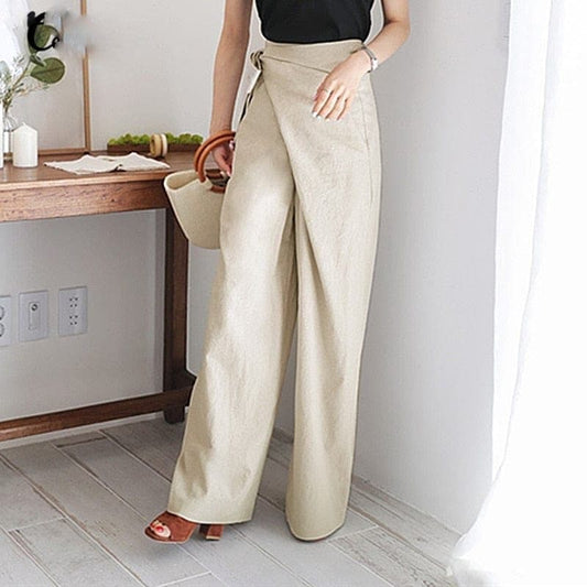 Elaine - Elegant high waisted wrap pants