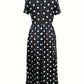Eleanor – light, short-sleeved, polka-dotted dress with round neckline