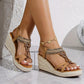 Loretta - Women's Stiletto Heel Sandals with Rhinestone Embellishment