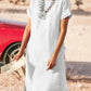Kyla - Summery midi dress with round neck and short sleeves