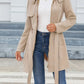 Elsie - Mid-length zip-up coat with stand-up collar and belt