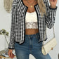 Holly - Open Front Houndstooth Jacket