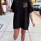 Iris - Round neck floral print T-shirt dress