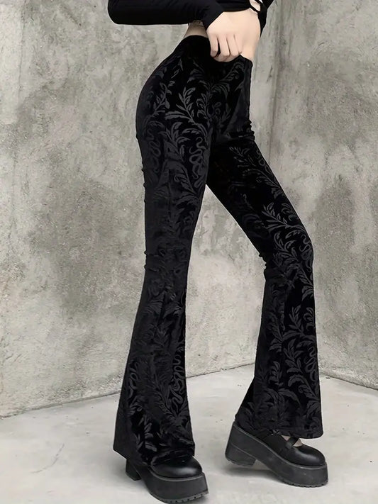 Elspeth - Gothic style floral high waisted trousers