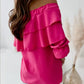 Chathuni | Ruffles Bateau Neck Long Sleeve Blouse - Elegant & Stylish