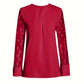 Samantha – Elegant long-sleeve top with pleated neckline