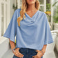 Manushi | Women's Short Sleeve Draped Blouse - Comfortable & Trendy
