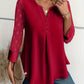 Samantha – Elegant long-sleeve top with pleated neckline