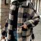 Debra - Lapel Coat with Check Pattern