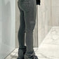 Paulina - Casual high waist ribbed trousers