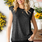 Zoya | Women's Sequin Capped Sleeve Tank Top - Stylish & Shiny