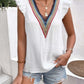 Maja | Ruffled V-Neck Blouse - Cap Sleeve Women's Top