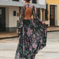 Belinda - Vintage Floral Backless Maxi Dress
