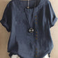 Short Sleeve Blouse with Round Neck for Spring 2025 – Nora