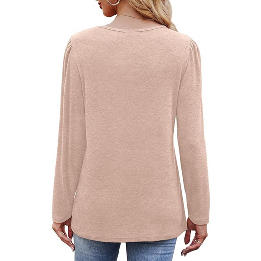 Pleated Long Sleeve Tunic Top in Spring Style 2025 – Sarah
