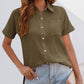 Short-sleeved cotton blouse with button placket - Elin, Spring 2025 Edition