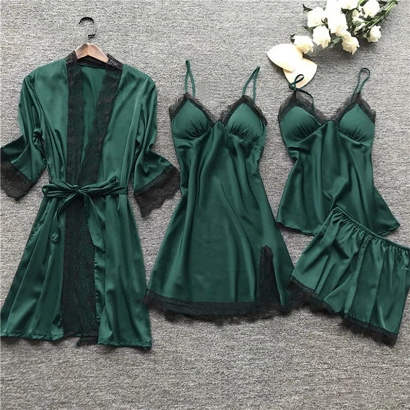 Luxurious Satin Nightgown Set - Aurora